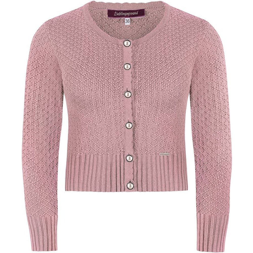 Altrosa Strickjacke Marlene von MOSER mit Rautenmuster für Damen beim Volksfest