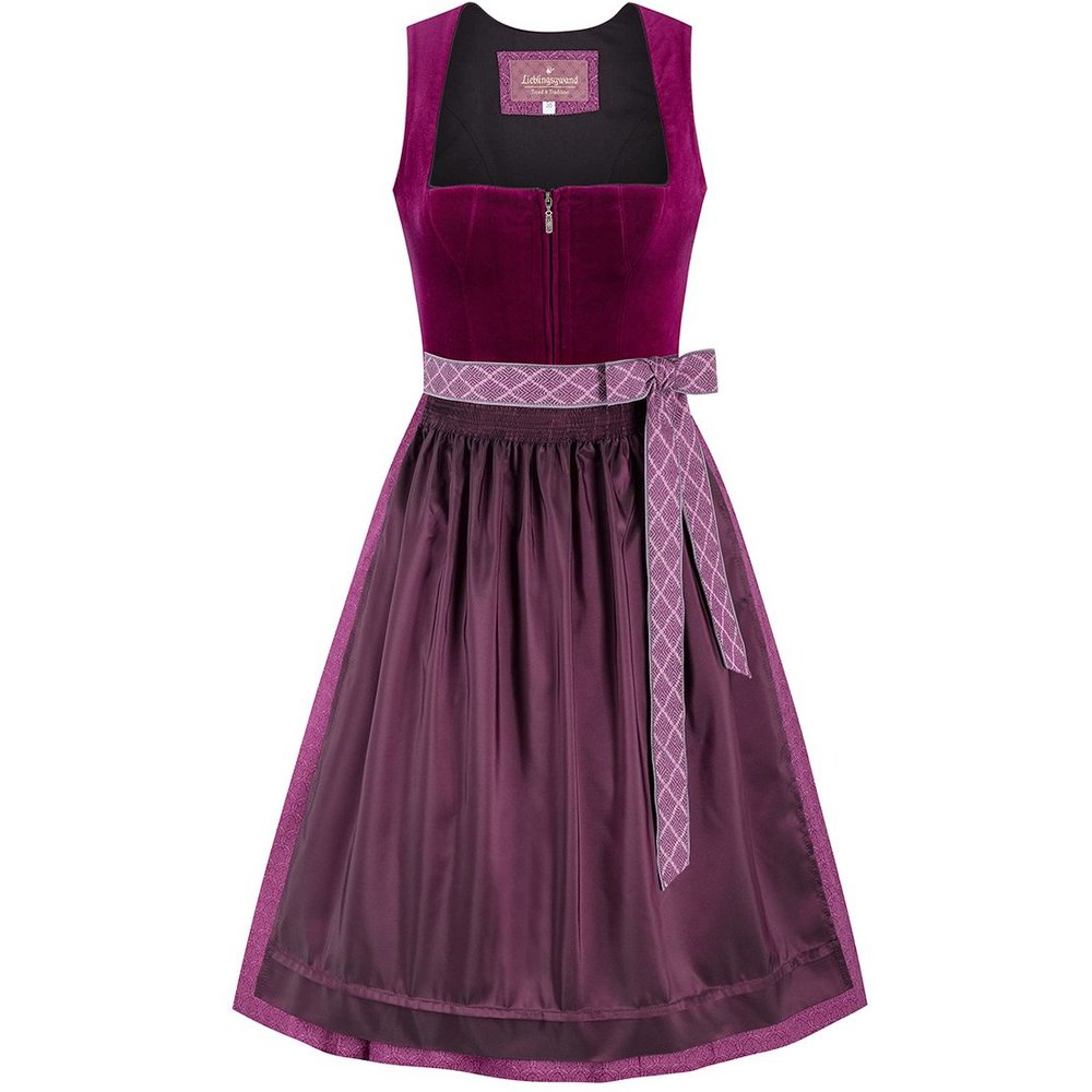 Elegantes Dirndl LINDA in Beere aus Samt von MOSER Trachten für festliche Anlässe