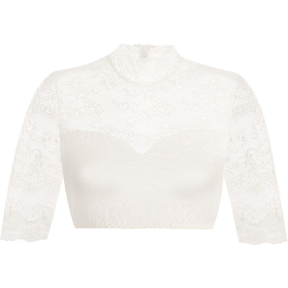 Creme Dirndlbluse Aileen aus Stretch-Spitze von MOSER Trachten für das Volksfest