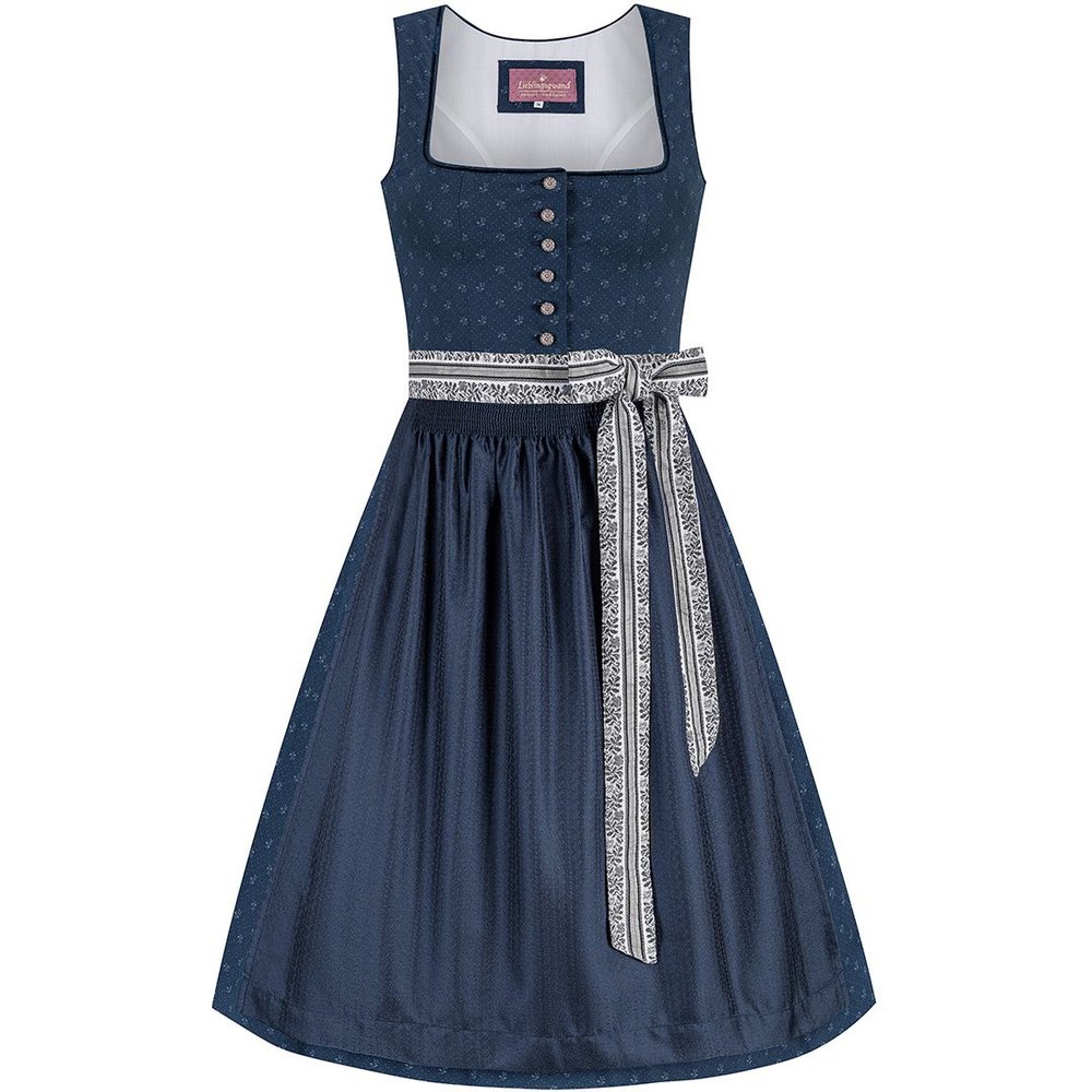 Dunkelblaues Midi Dirndl Amalia aus Baumwolle von MOSER für Volksfest und Trachtenfest
