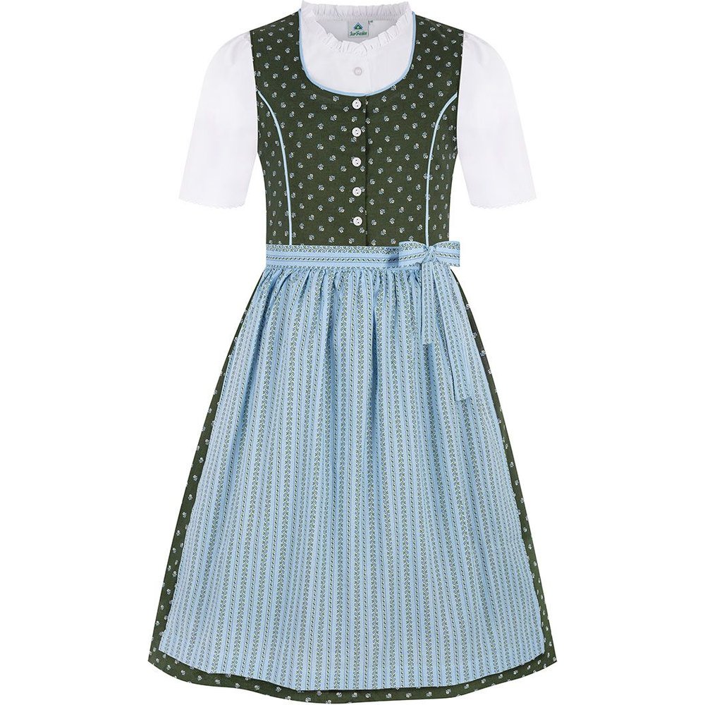 Dunkelgrünes Baumwoll Kinder Dirndl von MOSER Trachten für Volksfeste