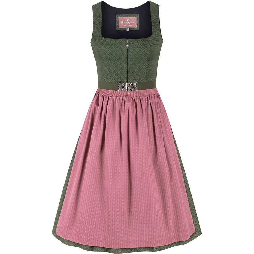 Dunkelgrünes Dirndl HELENE von MOSER mit rosa Schürze für das Volksfest