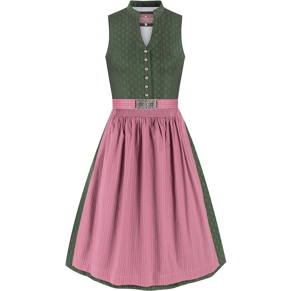 Dunkelgrünes Baumwolldirndl ELSA von MOSER mit Rosenholz-Details für das Volksfest