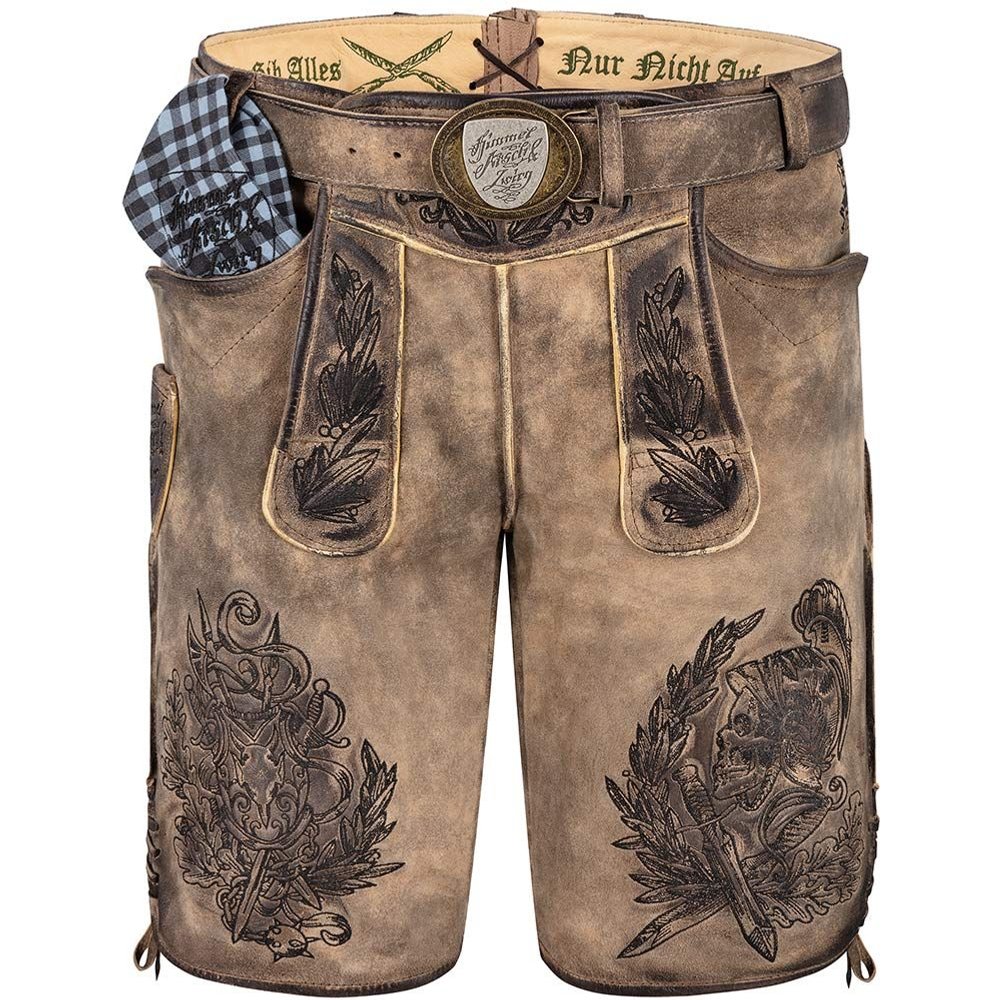 Graubraune Wildbock Lederhose Watzmann von MOSER für Herren auf einem Volksfest