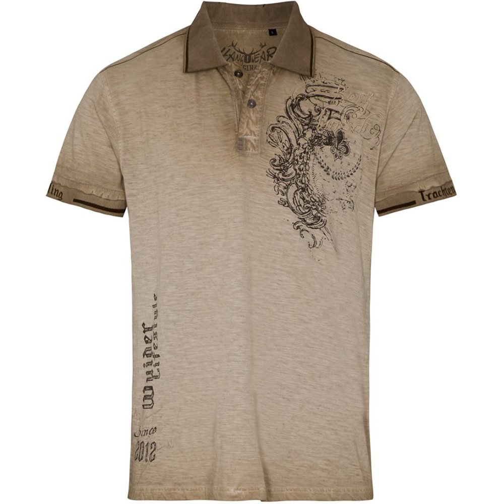 Hellbraunes Trachtenshirt ASKAN mit Prints von MOSER für Herren und Damen auf einem Volksfest