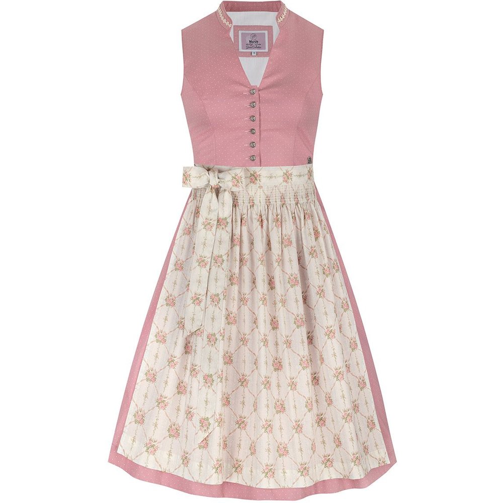 Altrosa Mini Dirndl Minna mit Rosenknöpfen von MOSER für das nächste Volksfest