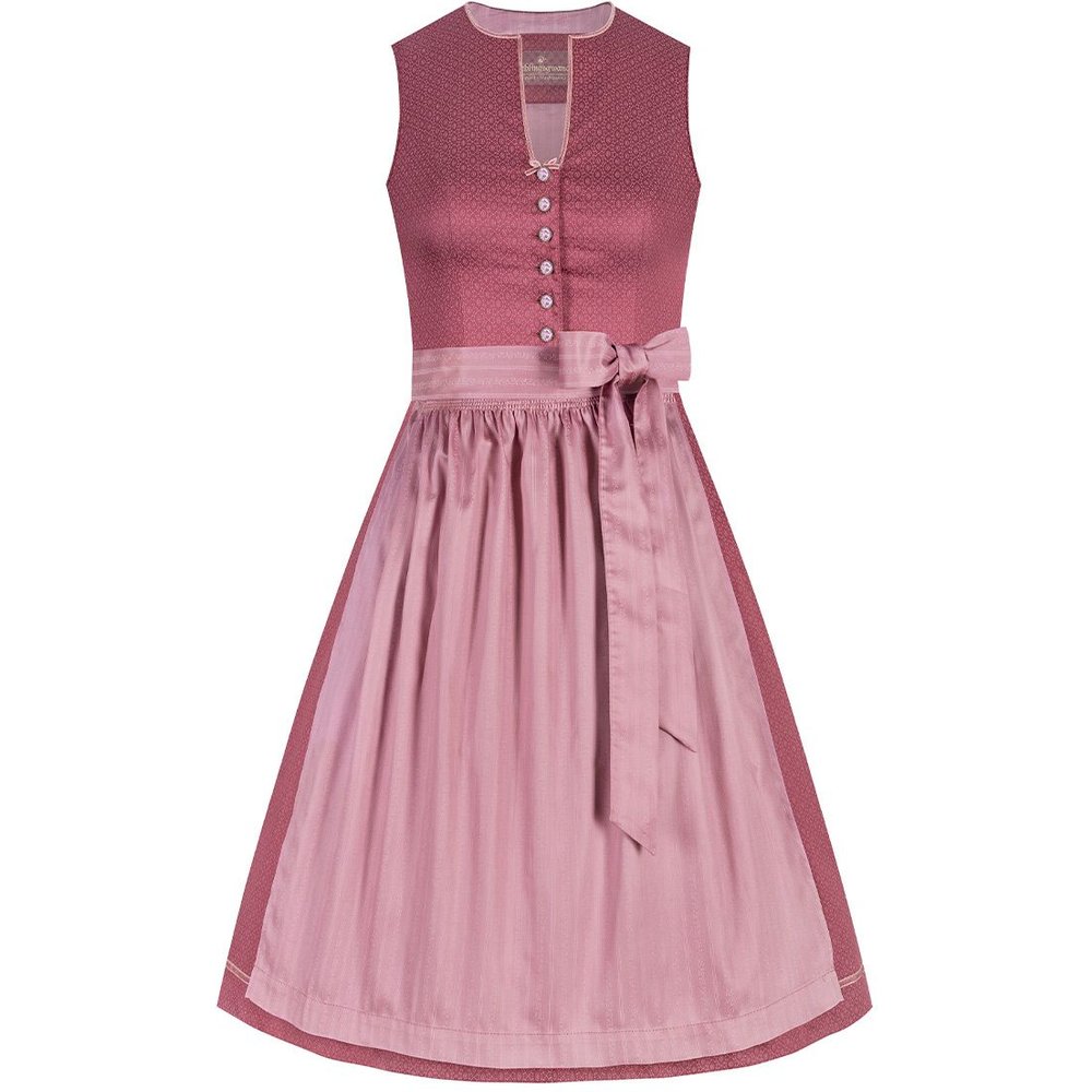 Midi Dirndl Julie in Rosenholz von MOSER Trachten mit floraler Schürze für Volksfeste