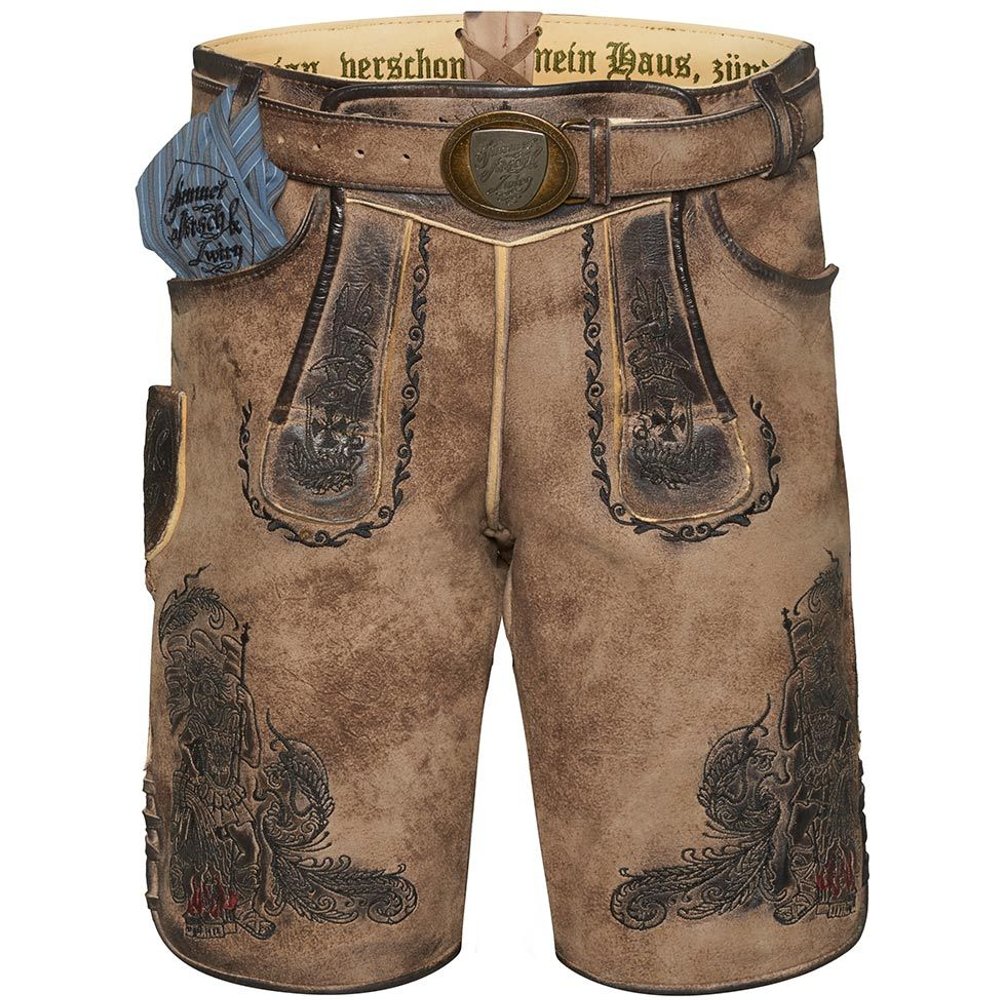 Eiche gespeckte Wildbocklederhose St. Florian von MOSER Trachten für Volksfest und Herbstfest