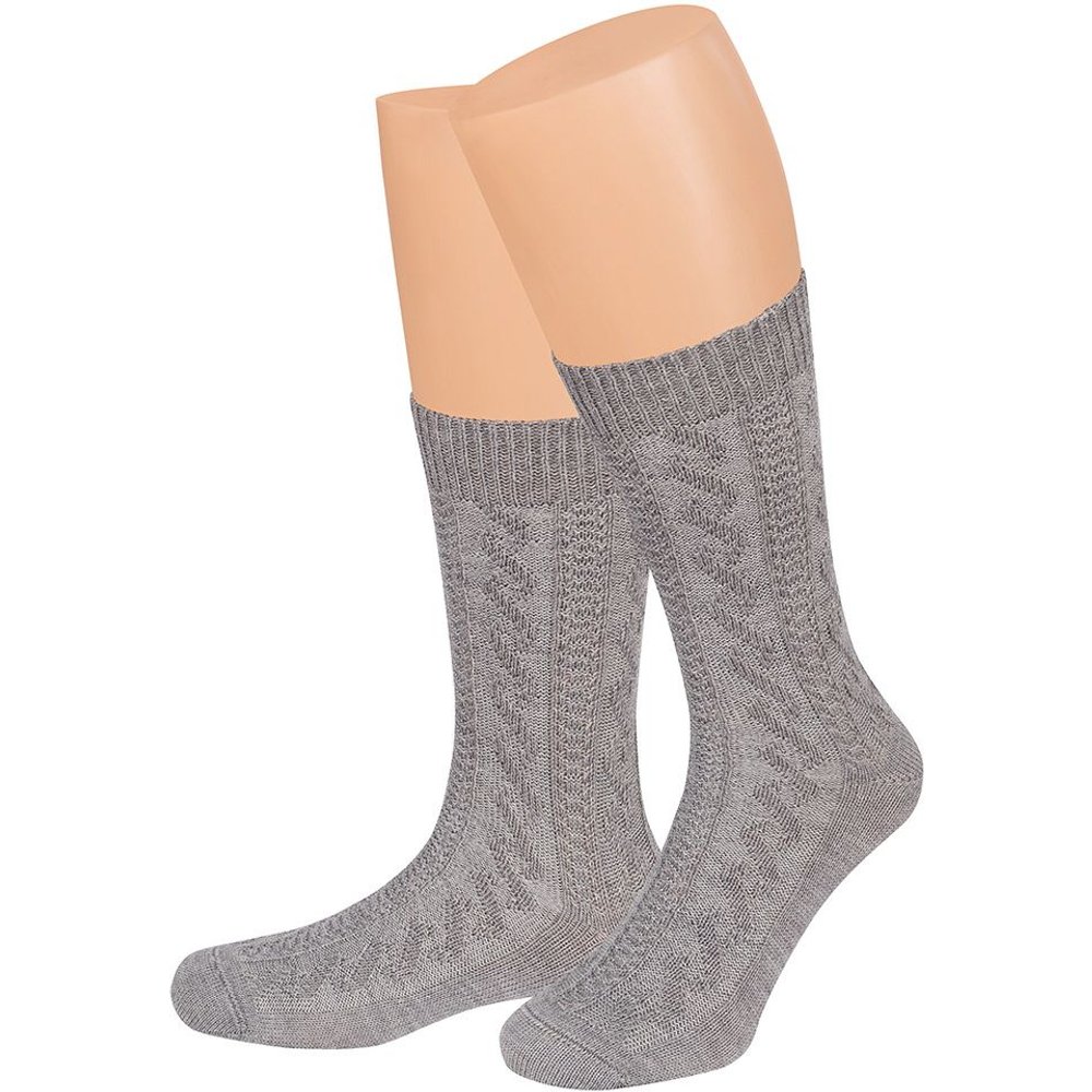 Hellgraue Trachtensocken aus Merinowolle von MOSER Trachten für Damen und Herren im Festzelt