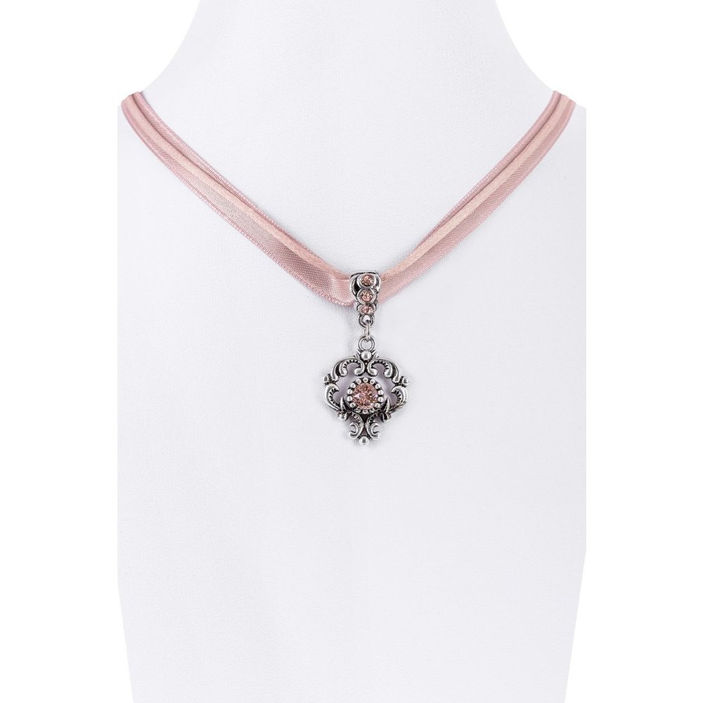 Mehrfarbiges Collier mit Strass-Anhänger und Satinband von Moser für festliche Anlässe