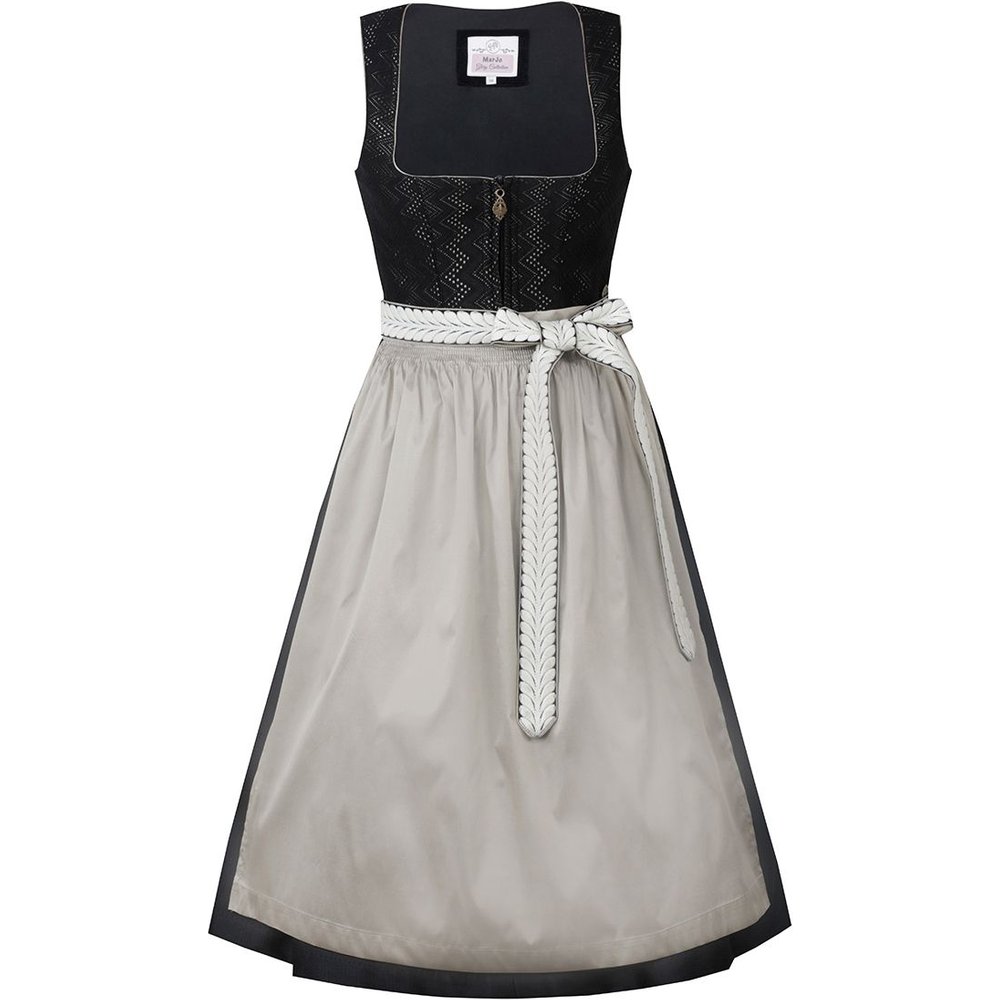 Elegantes Dirndl WINHÖRING in Schwarz und Taupe von MOSER Trachten für das Festzelt