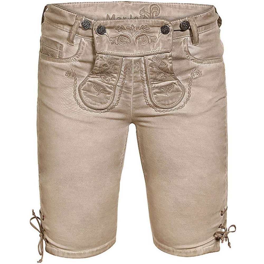 Steinfarbene kurze Trachtenhose Franzi von MOSER Trachten für Damen und Herren beim Volksfest