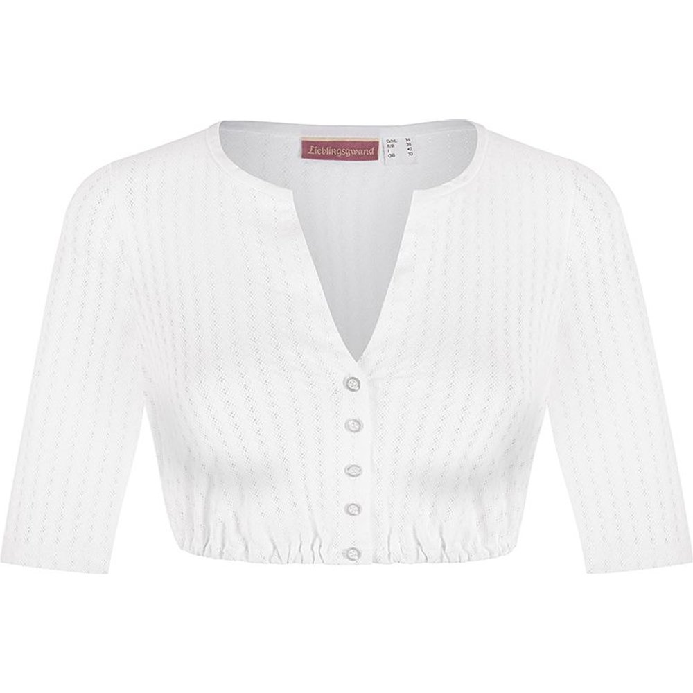 Weiße Dirndlbluse Vroni mit Lochmuster von MOSER Trachten für Damen